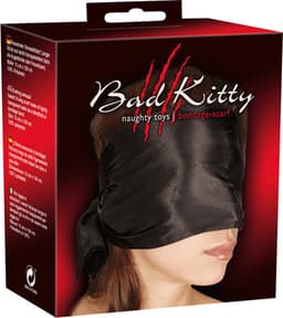 Bad Kitty - Satijnen Bondage Blinddoek Licht Transparant – Zwart — thumbnail 4