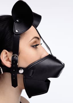 Puppy Play Masker Met Ballgag - Zwart — thumbnail 5