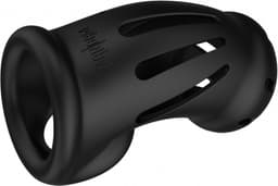 Model 27 - Ultra Soft Silicone Chastity Cage - Black — thumbnail 3