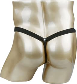 Heren slip van leer - BDSM - Knoopjes sluiting voor open kruis functie - G-string - Elastische banden - Lederen erotische ondergoed — thumbnail 4