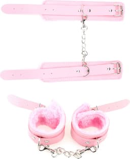 Handboeien - Pluche handboeien - Handboeienset - Roze - Met oogmasker - Erotiek - Sexspeeltjes - BDSM — thumbnail 3