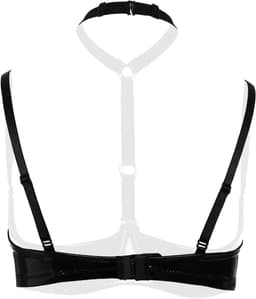 Christine le Duc - 1/4 cup BH - Dark Desire - Lingerie Erotisch - Wetlook Beha - Lak Kleding - Zwart — thumbnail 3