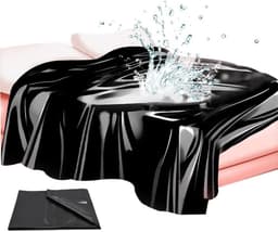 Oneay BDSM waterdichte lakens voor volwassenen, morsbestendig speellaken voor volwassenen, veelzijdige waterdichte matrashoes voor rommelig spel voor stellen en bescherming van het bed - (zwart,2*2,1m) — thumbnail 1