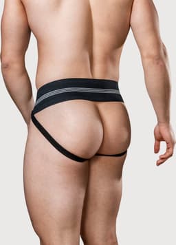 MM Sports The Original No. 10 Swimmer/Jogger Jockstrap 3 inch Black - MAAT M - Heren Ondergoed - Jockstrap voor Man - Mannen Jock — thumbnail 4