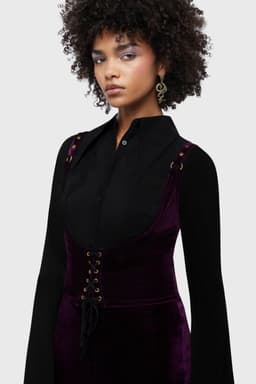 Killstar Beneath The Eclipse - Night Petal Underbust Corset Dames Korset - paars - XL — thumbnail 1
