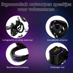 DOWO® - Kuisheidskooi - Peniskooi - Kuisheidskooi voor Mannen - Chastity cage - ABS - Zwart - 3 Maten — thumbnail 2
