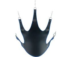 Mr. Sling Leren Draagband met Blauwe Bies 5 Punten