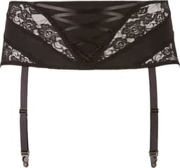 Cottelli Plus Size – Sexy Jarretel Gordel met Kanten Inleg voor een Onweerstaanbare Uitstraling – Maat L - Zwart — thumbnail 1