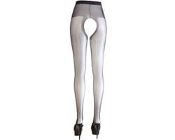 Cottelli Collection – Open Kruis Panty met Versterkte Taille Band voor een Sensuele Uitdaging – Maat S – Zwart