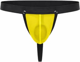 MODUS VIVENDI C-Ring Pleasure Thong Yellow - MAAT L - Erotisch Heren Ondergoed - String voor Man - Sexy mannen String — thumbnail 1