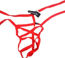 BamBella ® - String bondage - maat Onesize S M L - Rood Sexy erotische heren onderbroek mannen — thumbnail 2