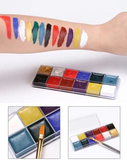 Bodypaint Kit 12 Delig - 100 ml - Oliebasis - Zonder Schadelijke Chemicaliën - Bodyart Make-Up — thumbnail 2