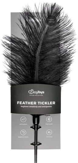 EasyToys - Zwarte, Lange Kietelaar met Veren - Tickler - BDSM - Sex Toys voor Vrouwen en Mannen - Zwart — thumbnail 2