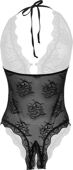 Christine le Duc - Kanten Body met Open Kruis - Lingerie Erotisch - Rose — thumbnail 3