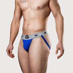 MM Sports Original Edition Swimmer/Jogger Jockstrap 2 inch Blue - MAAT S - Heren Ondergoed - Jockstrap voor Man - Mannen Jock — thumbnail 5