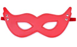 Pu lederen Masker - Sexy masker - Rollenspel masker - Rood - PU Leer - Sexy - Erotisch masker - Harnas - Meesteres One2Play — thumbnail 2