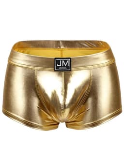 Heren Boxershort Goud - Sexy heren boxershorts erotiek - Trendy clubwear boxer mannen - Sexy men's boxer gold - maat S/M — thumbnail 2