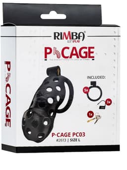 Rimba Toys - P-Cage PC03 - Kunststof Kuisheidskooi - Peniskooi - Chastity - Zwart — thumbnail 4