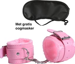 Handboeien - Pluche handboeien - Handboeienset - Roze - Met oogmasker - Erotiek - Sexspeeltjes - BDSM — thumbnail 1