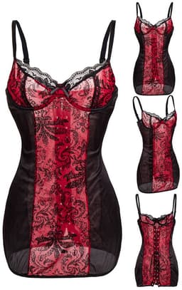 Lace Up Back Hot Dress - Mooi design - Hoogwaardige kwaliteit - Sexy kanten jurkje - Jarretels Lingerie erotisch jurk - Lingerie body sexy - Uitdagend voor mannen en vrouwen - Erotische kleding - Sexy string erotisch - Sexy lingerie setje — thumbnail 3