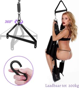 Aura® Sex Schommel - Sex Swing Extra Stevig – Seksschommel Met Accessoires – Seksspeeltjes voor Koppel – Seks Schommel BDSM – Erotiek Toys - Sex Sling – Love Swing – Discreet Verpakt – Zwart- 44cm x 24cm x 12cm — thumbnail 3