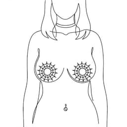 Sexy Tepel Tattoos – Tijdelijke Spinnenweb Tattoo voor Vrouwen – Tepelstickers & Body Art – Erotische Tepelplakkers – 2 stuks Neptattoos van 7 cm — thumbnail 1
