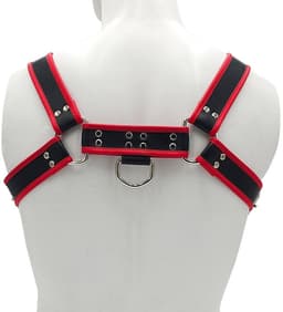 Rouge - Lederen Borstharnas voor Heren - Maat L/XL - Zwart/Rood — thumbnail 5
