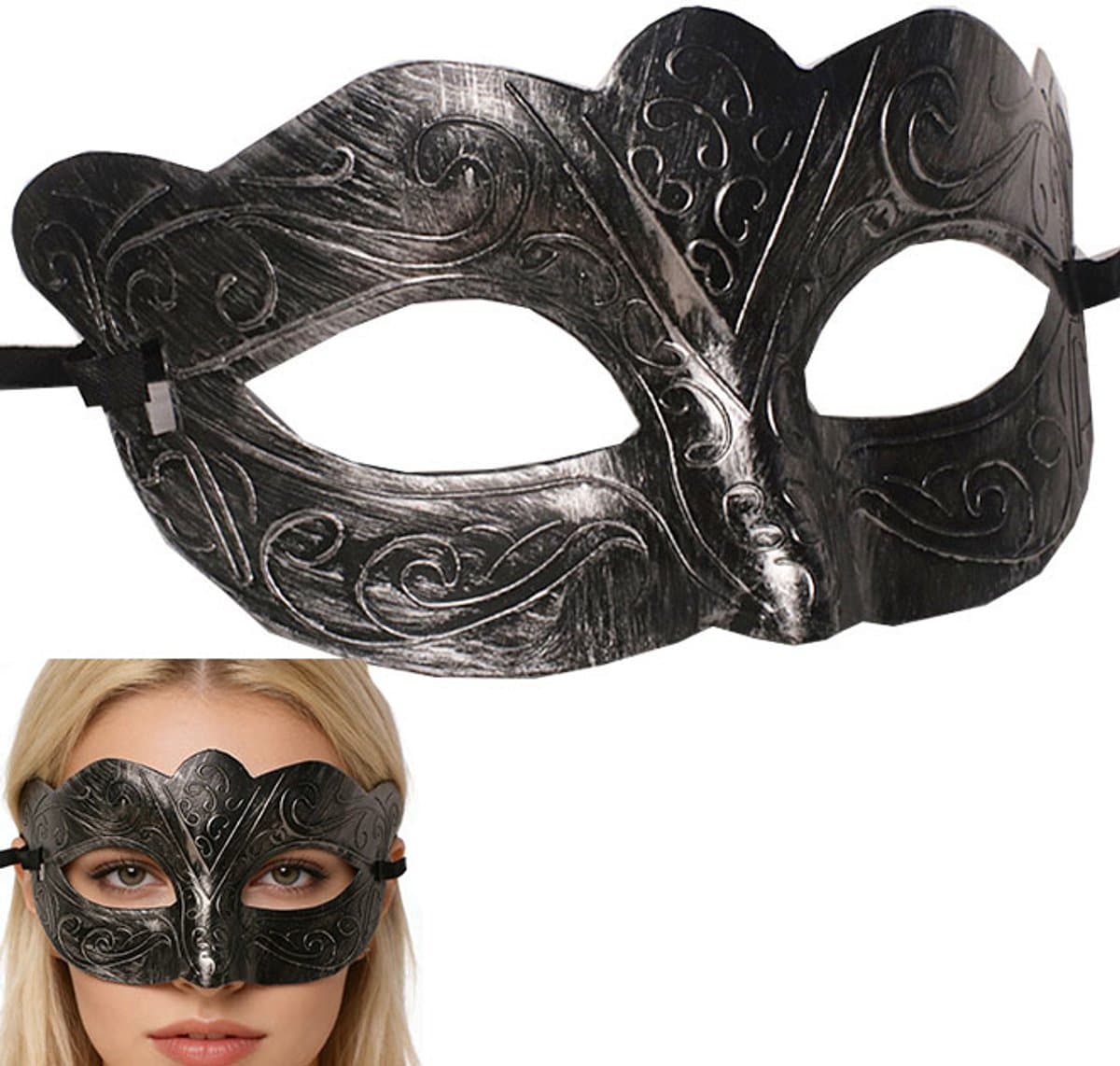 Maskers - Venetiaans oogmasker - Retro zilveren masker - Masker gala - Gemaskerd bal masker - Feest masker - Dames en Heren - Carnaval en Halloween Verkleed Masker — afbeelding 1
