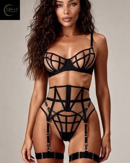 Luxe Lingerieset Dames – Lingerie Erotisch – Sexy Lingerie – 4-delige set – Zwart Kant – Lingerie Setje – Verleidelijke BH met Jarretels & Hoge Taille String – Sexy Lingerie – Chique – Luxe –Boudoir Look – Kinky – Erotisch – Maat XS/S, M, L — thumbnail 7