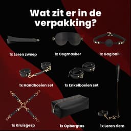 Toys Hub® Premium BDSM Set voor Koppels – Gratis 1 Maand Spannende Luisterverhalen & Ebook BDSM Basics - Hoogwaardig Leer - Bondage – Voor Beginners & Ervaren - Oogmasker – Zweep - BDSM Extreme – Sex Toys voor Koppels - Premium Opbergzak — thumbnail 10