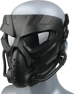 Zwarte Tactische Volledige Gezichtsmasker - Steampunk Stijl, Met Ademende Bril - Airsoft Uitrusting & Feestkostuum Masker — thumbnail 1