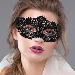 Masker Dames - Kant - Gemaskerd Bal - Galamasker - Zwart — thumbnail 3