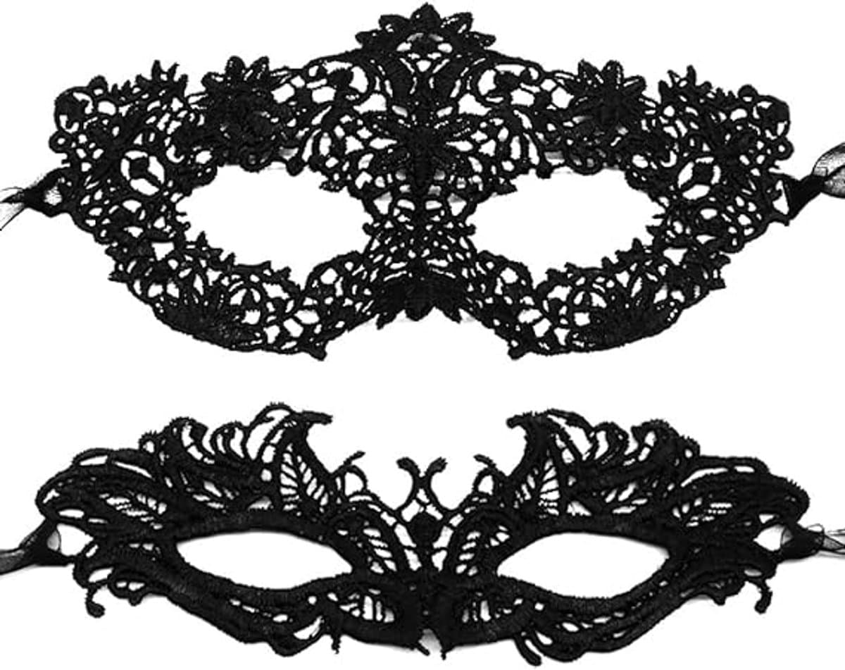 Masker Dames - Kant - Gemaskerd Bal - Galamasker - Zwart — afbeelding 1
