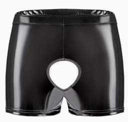 BamBella ® - Boxer short Maat L/XL Datex Zwart (Latex en stof SM kleding BDSM met rits erotische heren kleding ondergoed lingerie onderbroek zwart — thumbnail 3