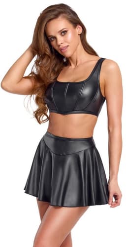 Cottelli Collection – Top and Skirt – Zwart — thumbnail 1