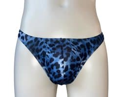 LekkerStout Heren Luipaard String - Blauw/Zwart - Sexy Herenondergoed | XL | ( LS189 )