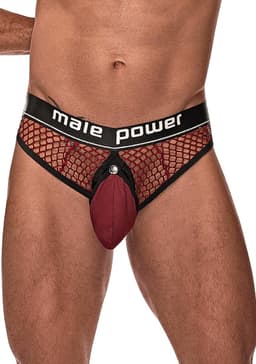Male Power Cock Pit - Cockring String burgundy S/M — thumbnail 5