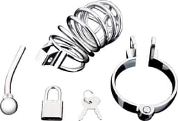 Blueline - Urethral Play Cage Kuisheidskooi - Zilverkleurig — thumbnail 2
