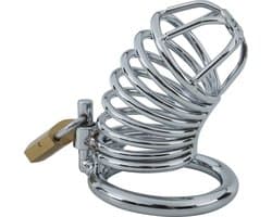 Banoch | Cockcage Zilver metaal | Chastity Cage met 3 ringen | 40 mm, 45 mm & 50 mm