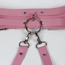 Bondageharnas lederen jarretels - Harnas kousenband body bondage riem - bdsm taille tot been gothic pu lederen dij rave outfit — thumbnail 3