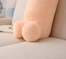 Zachte en grote penis piemel knuffel -  kussen - XL formaat (1 meter) - bruin — thumbnail 6