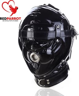 BDSM Masker - One Size - PU Leder - 3 Sloten - Choker - Gewatteerd - Blinddoek — thumbnail 2