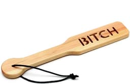 Rimba Bondage Play - Houten Spanking Paddle met Tekst 'Bitch' — thumbnail 1
