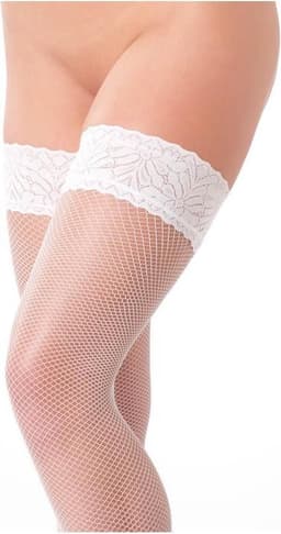 Amorable Hold-up Visnet Kousen - Wit - One Size — thumbnail 1