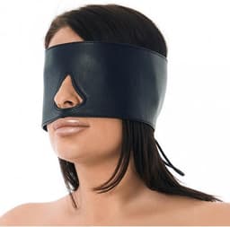 Rimba - Leren Blinddoek Met Uitsparing Voor Neus - Zwart — thumbnail 1