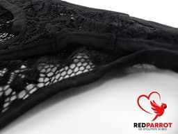 Semi-transparante heren string - Kanten slip - Eroitsche mannen lingerie - Zwart — thumbnail 3