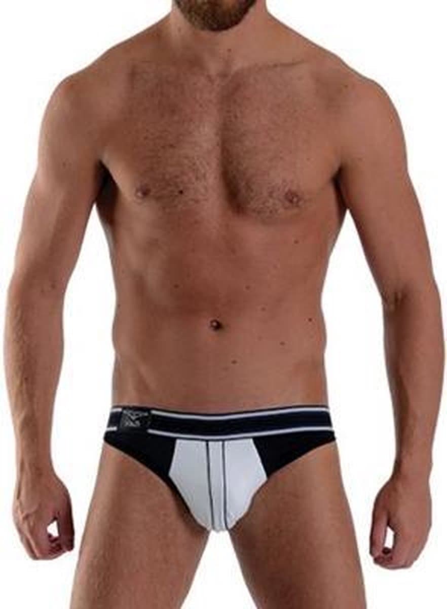 Mister B Manhattan Jockstrap Underwear with Push Up System White/Black — afbeelding 1