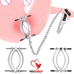 Schaamlipklem inclusief ketting - BDSM - Extreem spel - Verstelbaar — thumbnail 1