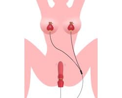 Tepelklemmen vibrator met G-spot vibrator - Vibrerende dildo - Verstelbaar - 10 vibratiestanden - 16.5CM - Siliconen