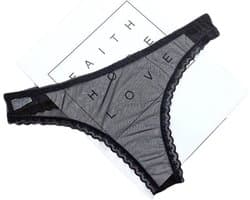 Erotische transparante slip - Zwart - String - One size - Sexy